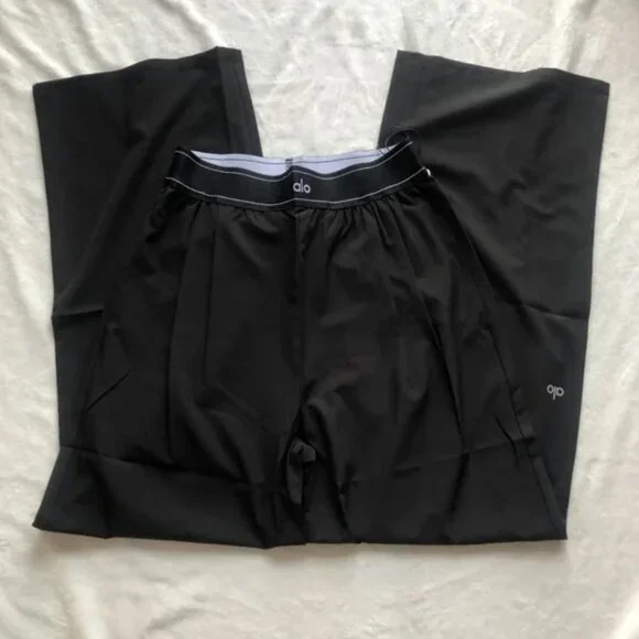 ALO Yoga Black Wide-Leg Trousers - Picture 2 of 5